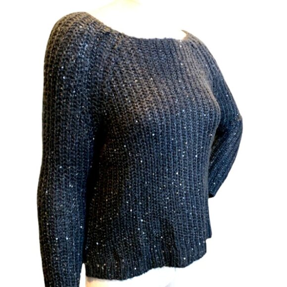 Jennifer Lopez Sequin Sweater XS Gray 193C - Picture 3 of 12